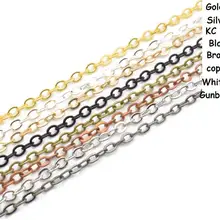 10 м/лот родий/серебро/золото/бронза/античная бронза цвет ожерелье браслет цепь латунь оптом для DIY ювелирных изделий материалы