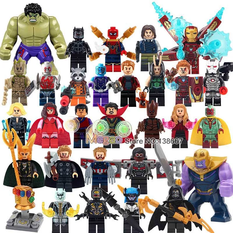 

Single Avengers 3 Infinity War Black Panther Thanos Hulk Gamora Star Lord Loki Action Building Blocks Kids Toys