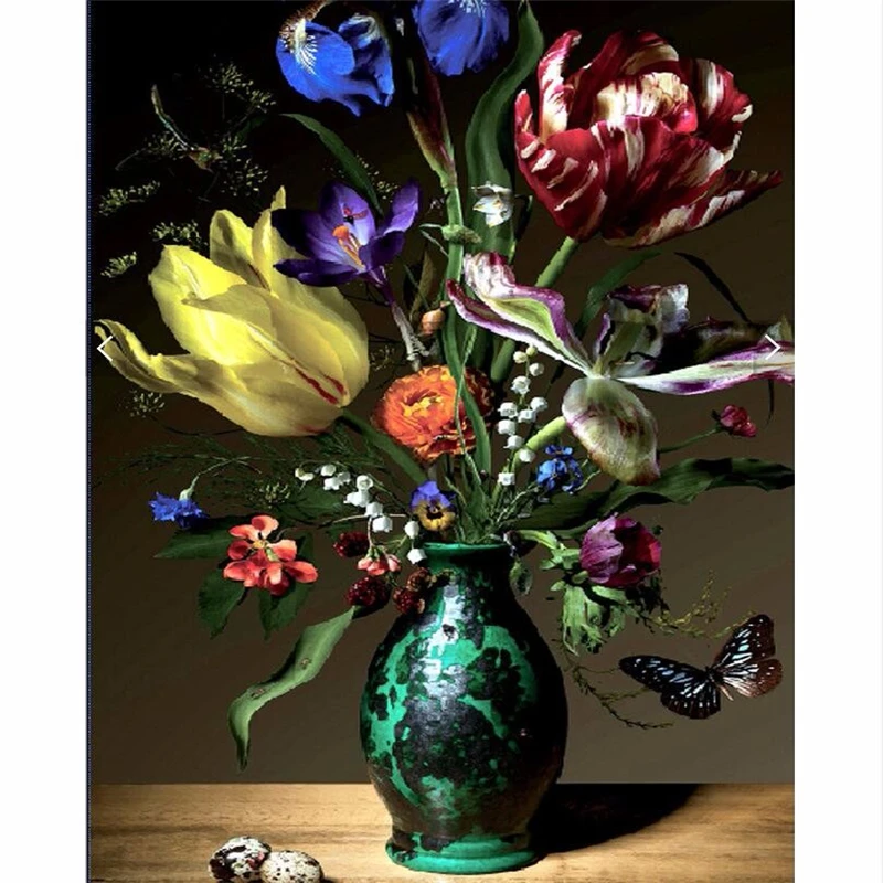 custom Home Decor wall paper 3d mural HD peony vase painting background covering papel de parede 3D wallpaper For Living Room