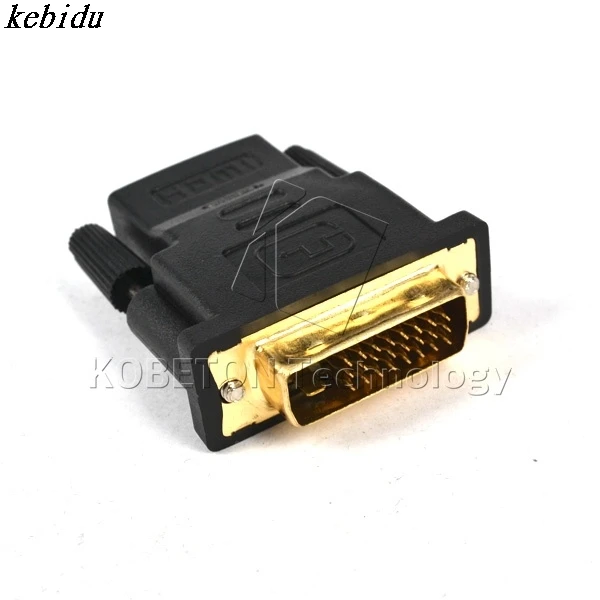 Двойной адаптер со штекером 24 + 1 штырьком на гнездо HDMI 19 штырьков DVI золотой