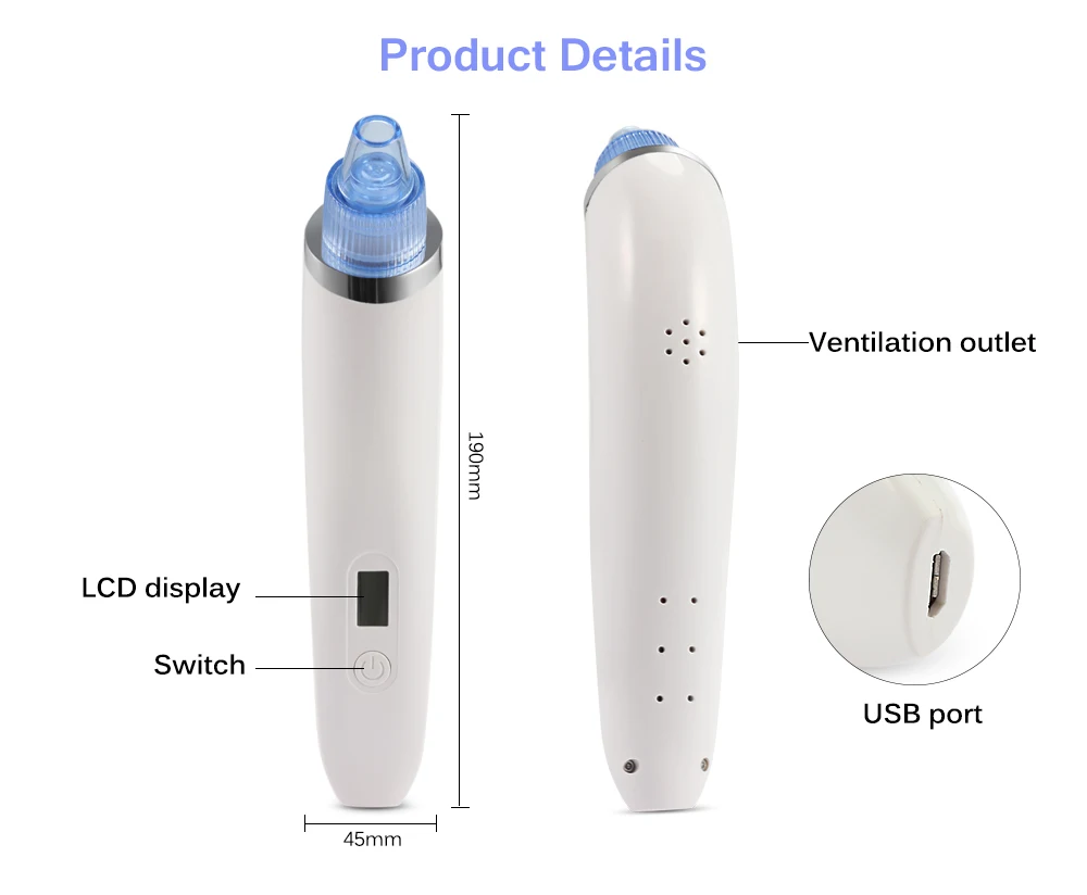 Electric Facial Pore Cleaner Blackhead Remover Acne Cleanser