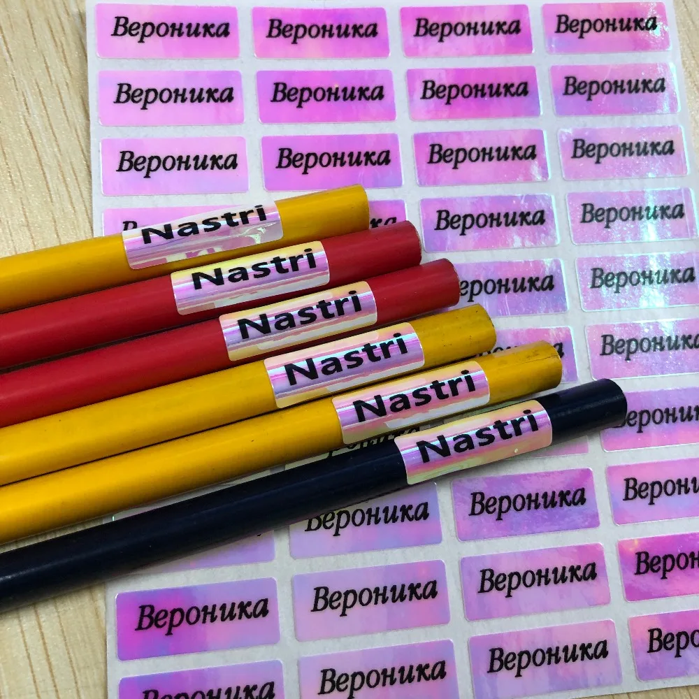 132 Personalised Pencil Name Label Custom Stickers Pencil 22x09mm