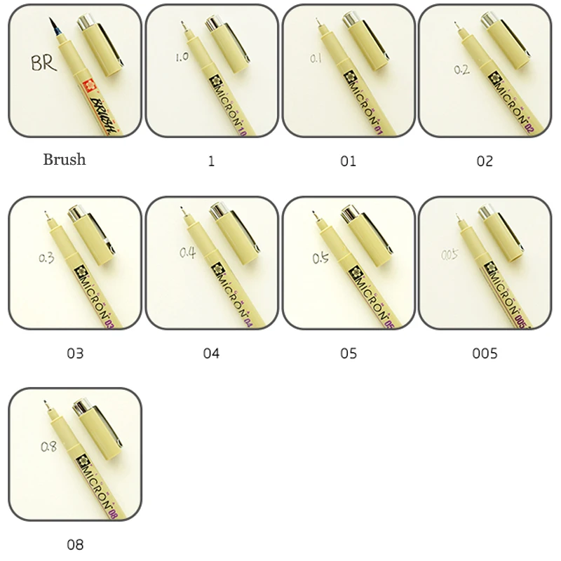 9 размеров Сакура лайнер ручка Набор Водонепроницаемый Гладкий Fineliner ручка Pigma micron рисунок маркер рисовать лайнеры Tiralineas маркеры для художников