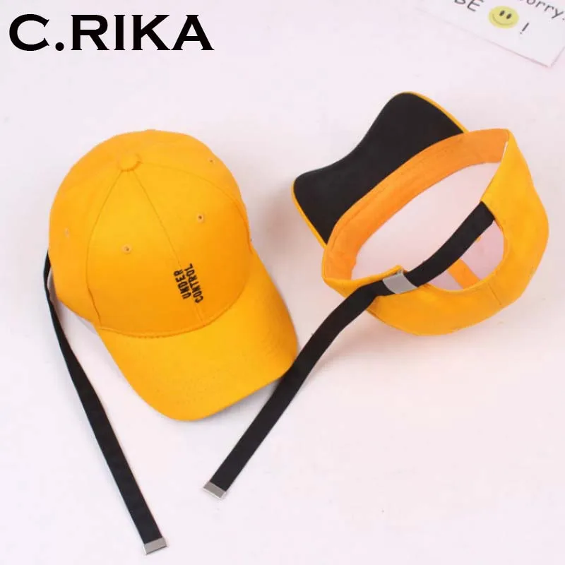 

Men's Yellow Baseball Caps Summer man Letters Embroidery snapback hip hop With Long Belt Women Casual harajuku cap Gorras Mujer