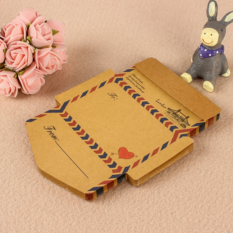 1PC 45 Sheets Kawaii Vintage Foldable Envelope Shape Memo Pad Notes Message Paper Card Papelaria Memo Planner Stationery