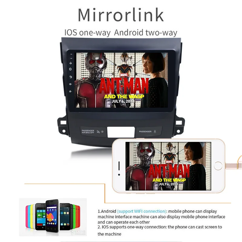 Автомагнитола 2DIN 10 1 дюйма Android 9 Wi Fi GPS для Mitsubishi Outlander XL 2007 2008 2009 2010 2011