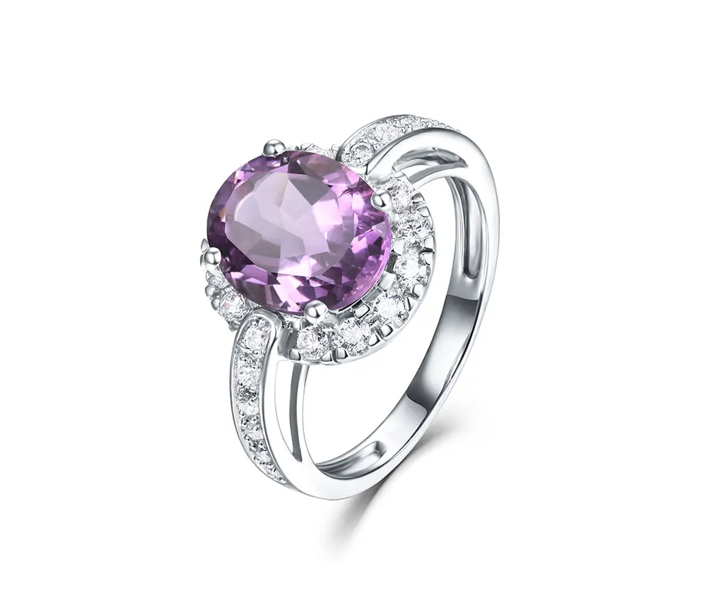 silver amethyst rings JR00611SB-1