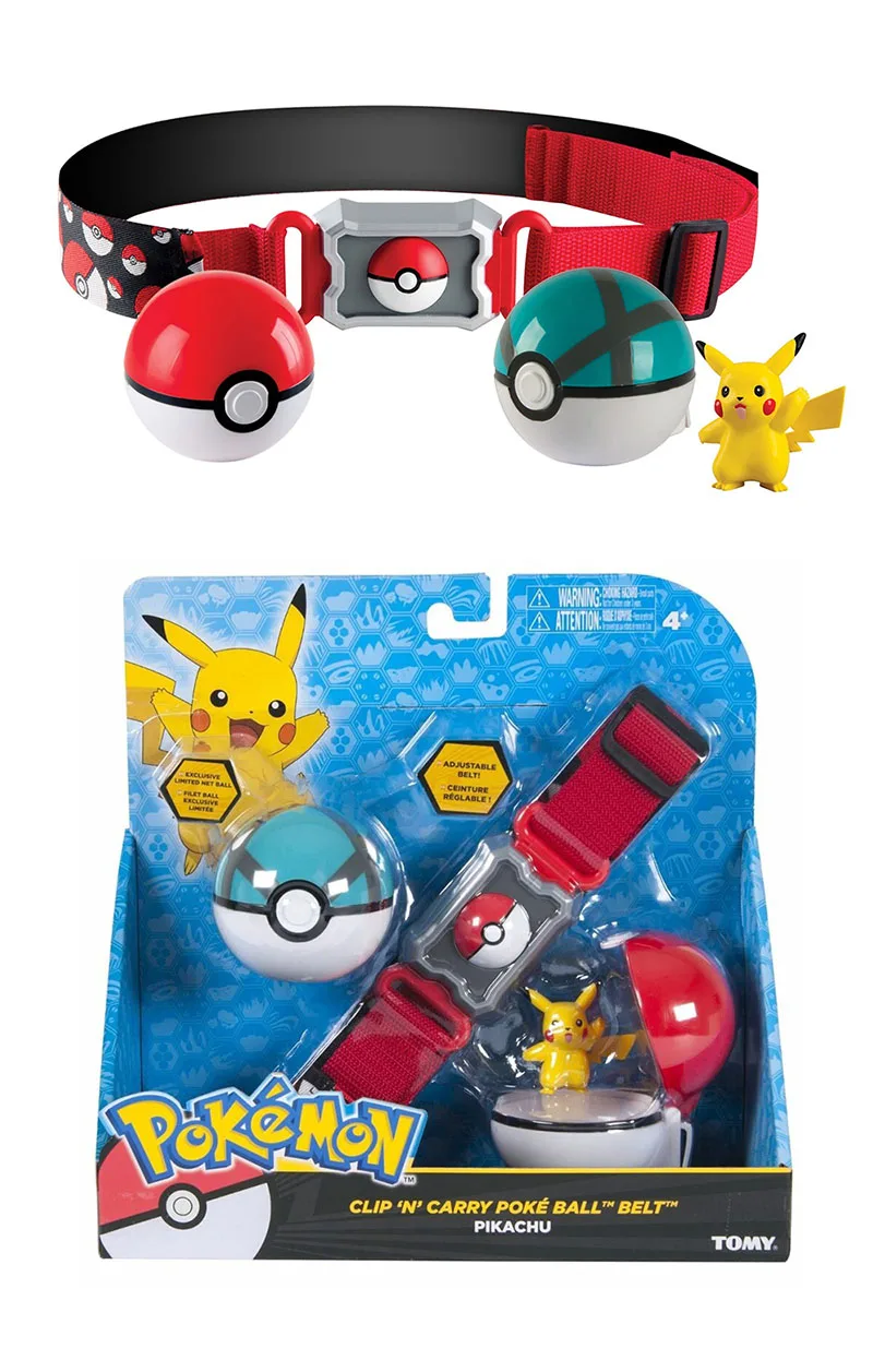 TAKARA TOMY POKEMON Pikachu 2 стиля Pokeball с поясом экшн-фигурка модель игрушки Выдвижной Пояс подарки для детей Детские игрушки