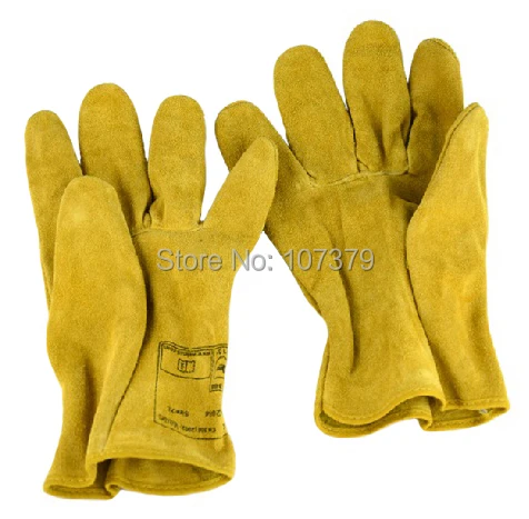 

2 Pairs Unlined Cow Split Leather Driver Work Gloves