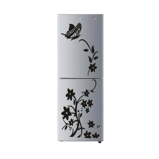 1 Pcs Butterfly Flower Shape Wall Stickers Diy Decals Art Mural Wallpaper Black Sticker For Home Refrigerator Decorations