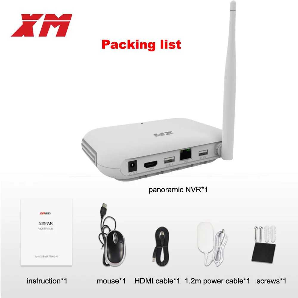 XM JPN1-W 5MP/4MP/3MP 360 градусов панорамный VR 4CH умный wifi мини NVR Поддержка ONVIF P2P Беспроводная сетевая ip-камера