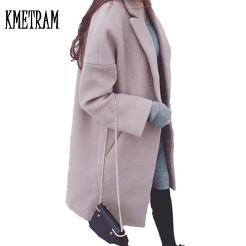 

2019 New Fashion Lotus Color Wool Coat Female Clothing Medium Long Winter Jacket Women Casaco Feminino Turn-down Collar WUJ1022