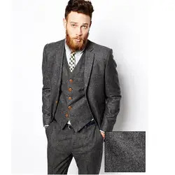 Пользовательские твидовый Блейзер Для мужчин Шерсть елочка британский стиль изготовление под заказ Для мужчин s костюм slim fit blazer свадебные
