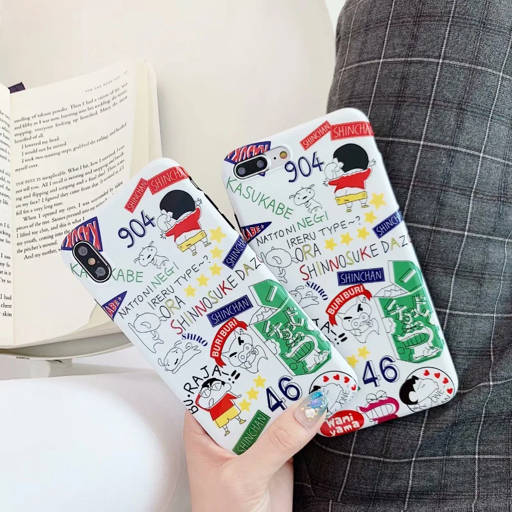 

ORYKSZ Fashion Cute Crayon Shin-chan Phone Case For iPhone X XS XR 6 6S 7 8 Plus For iPhone XS MAX Cases Fashion Soft Back Cover