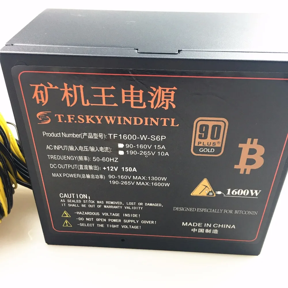 ر. f. SKYWINDINTL 1600 واط PSU Power Supply للكمبيوتر 6 بطاقة الفيديو التعدين جهاز تعدين بيتكوين 1600 واط ATX PC امدادات الطاقة 110 فولت 220 فولت ETH