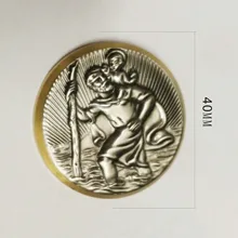 2 шт./1 лот святой Кристофер размер 40 мм Brassl орнамент и задняя сторона с адхэсивер Стикеры