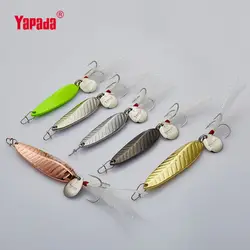 YAPADA ложка 009 Fly Leaf 10 г/15 г тройной крючок + перо блестки многоцветный 45 мм/57 металлические рыболовные приманки
