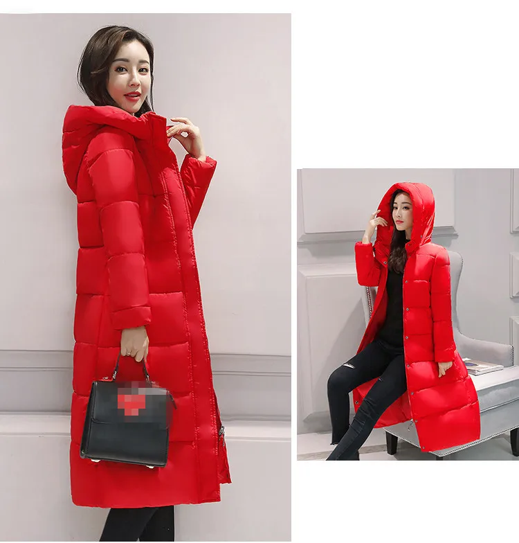 B2770 осень зима новая женская мода утолщение большой размер длинная Стильная хлопковая стеганая одежда пальто дешевая
