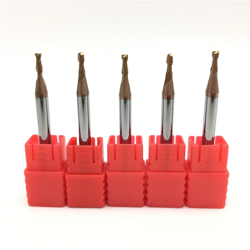 Carbide Endmill 2mm 5PCS HRC60 D2*50 Tungsten Carbide Square Flat End