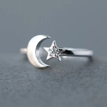 Kinitial, в богемном стиле, винтажные, 925 пробы, серебряные, звезда, луна, кольца на палец, счастливый полумесяц, кольца для женщин, вечерние, подарок, ювелирное изделие