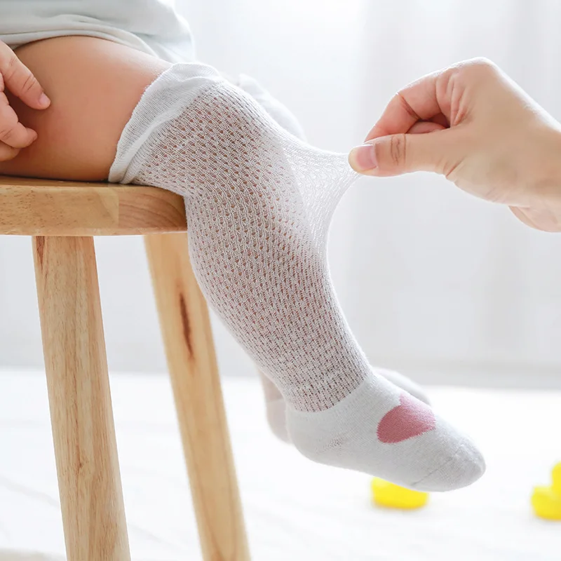 

Summer Cotton Knee Socks Baby Girls Boys Long Socks Infant Anti-mosquito Knee High Sock Summer Lace Baby Mesh Socks