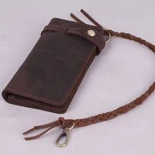 Ручной работы, винтажный кошелек crazy horse из натуральной кожи, мужской кожаный кошелек, кредитный держатель для карт, клатч, сумка для монет, кошелек, коричневый