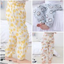 Детские противомоскитные Водонепроницаемые Брюки Спортивное повседневное летнее платье тонкая хлопковая одежда для маленьких мальчиков и девочек длинные штаны с фонариками для мальчиков и девочек