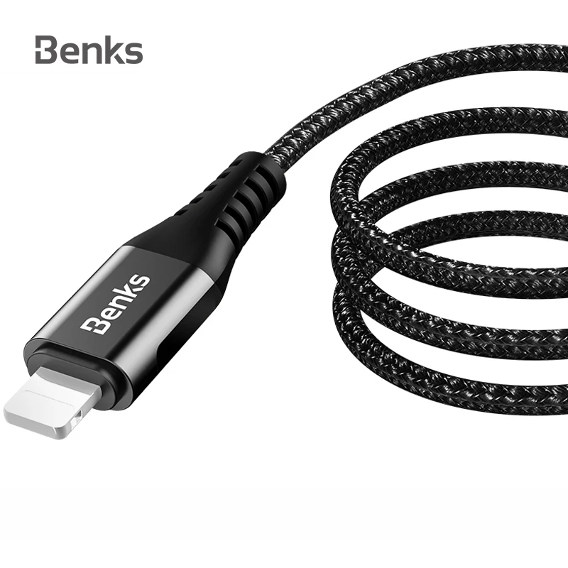 Benks Micro USB 3A кабель для быстрой зарядки iPhone Xs Max X 7 8 6s 8-контактный зарядного