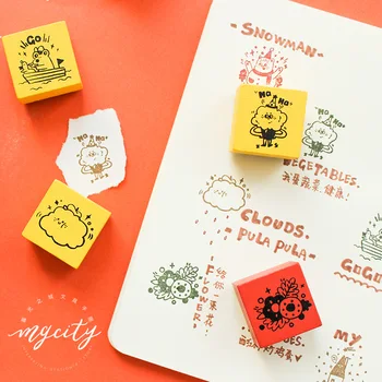 

Cartoon serise Decoration Stamp Wooden Rubber Stamps For Letters Diary Craft Scrapbooking Stationery Standard Stamp