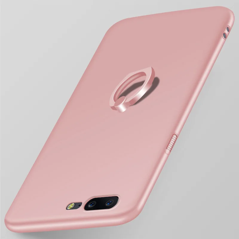 

YSW For Oneplus 6 Case Ring Holder Cover Matte Hard Plastic Back Shell For Oneplus 5 5T 3 3T Coque