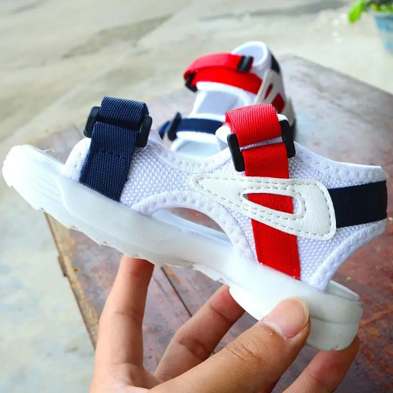 SKHEK Cotton Fabric Sandals Boys 100% Soft in Summer The New Boys Girls Children Beach Shoes Kids Sport Sandals For Baby Shoes