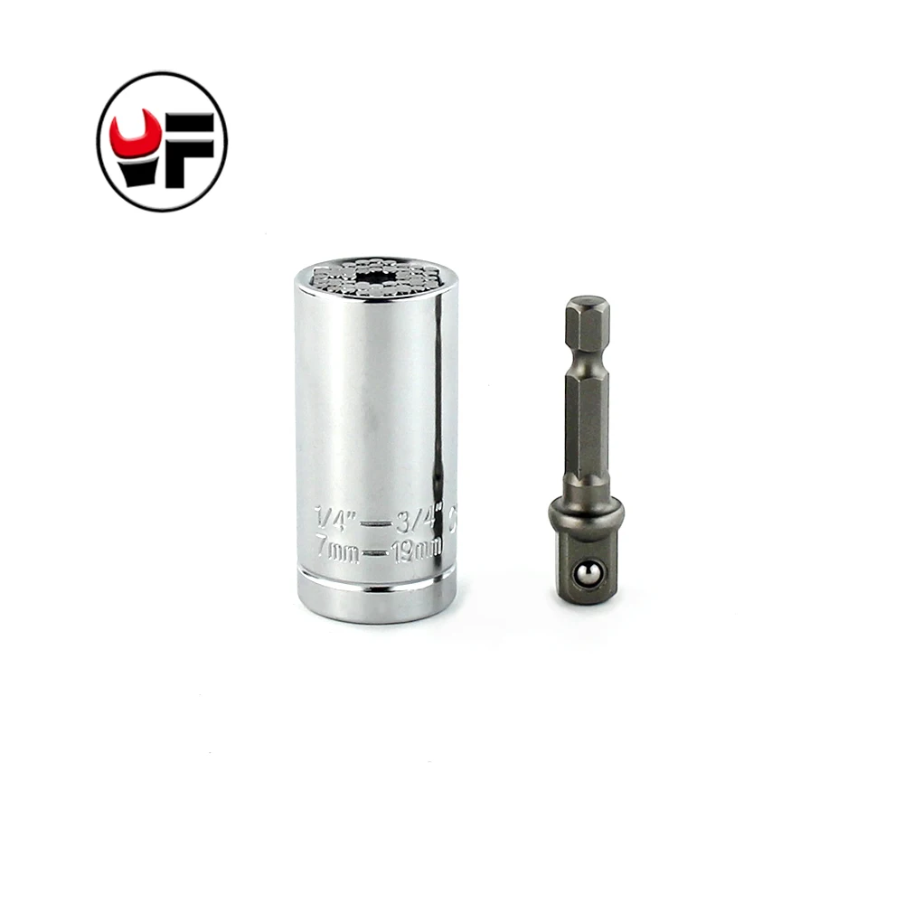 

YOFE 1/4"-3/4" 7-19mm Universal Socket Wrench Head Socket UNIVERSAL SOCKET END Bolt Hexagon Allen Head Torque Sleeve