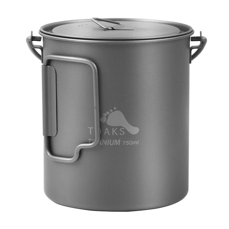 

TOAKS Titanium Outdoor Camping Pot Cooking Pots Picnic Hang Pot Ultralight Titanium Pot 750ml
