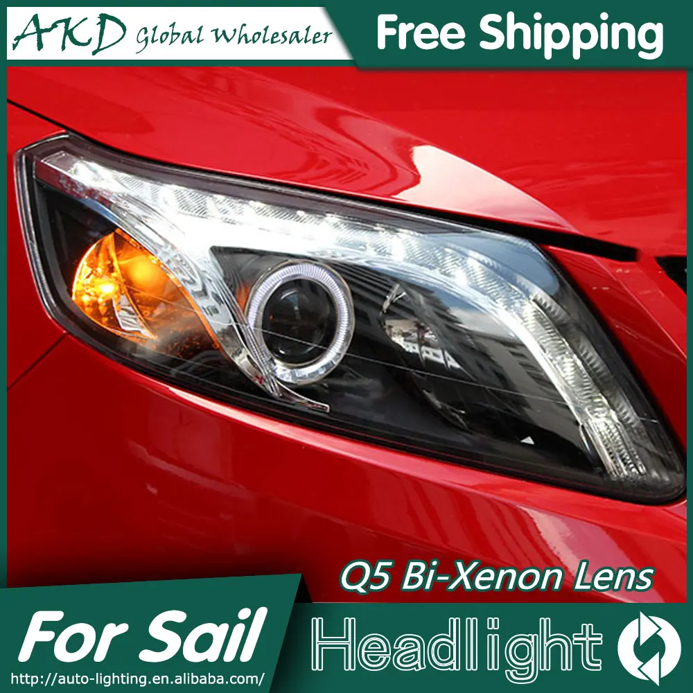 AKD автомобильный Стайлинг для Chevrolet Sail фары 2010- Sail светодиодный светодиодные дневные ходовые огни на передних фарах Биксеноновые линзы Высокий Низкий Луч парковки
