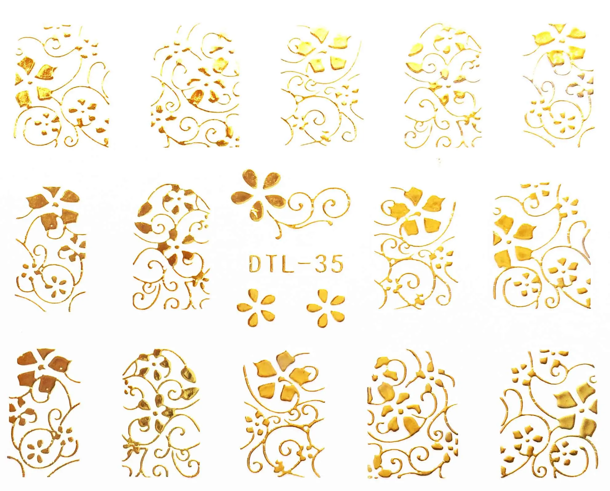 3D золото, лак для ногтей, наклейки для ногтей, декоративные наклейки для ногтей - Цвет: DTL035gold