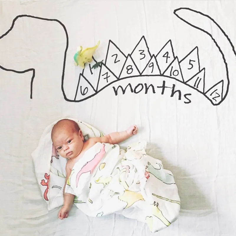 

LIFE MAGIC BOX Soft Fabric Child Development Stages Backdrops Infant Portrait Photo Backgrounds Baby Photography Props