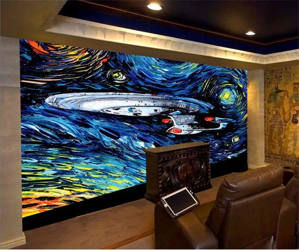 

3d wallpaper photo wallpaper custom home decor livingroom mural The Star Trek painting sofa TV background wall non-woven sticker
