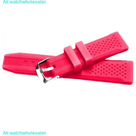 22mm Watermelon Pink Silicone Jelly Rubber Ladies Watch Band Straps WB1051X22JB