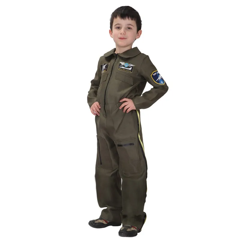 Carnival Party Air Force Halloween Navy Police Uniform Kids Boy Army