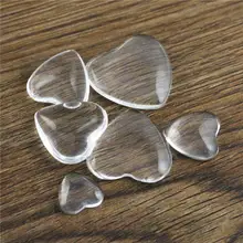 12mm 16mm 18mm 20mm 23.5mm 25mm coração liso para trás cabochão de vidro transparente, alta qualidade, promoção por atacado
