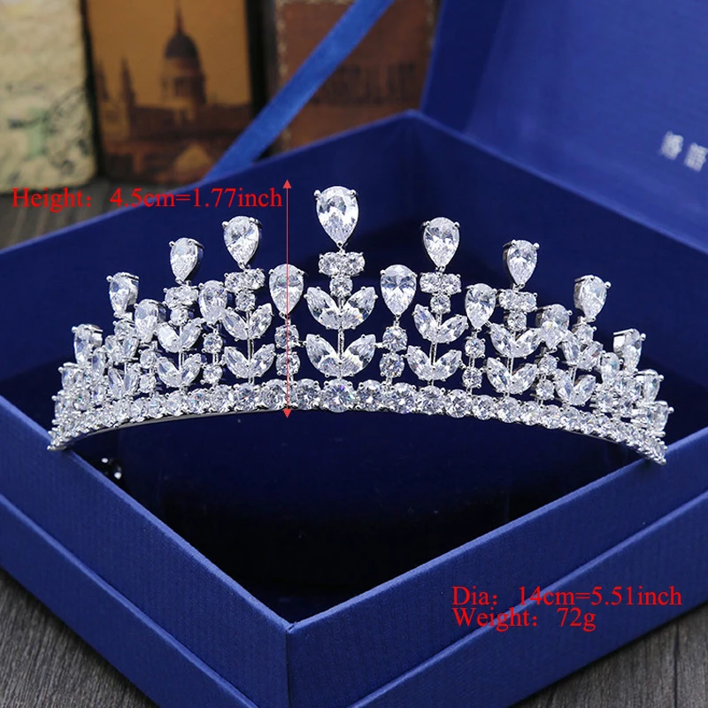 Full AAA CZ Tiara King Crown Wedding Hair Jewelry Micro Pave Party Headpiece Women Birthday Bridal Accessories HC0001 - Image 2