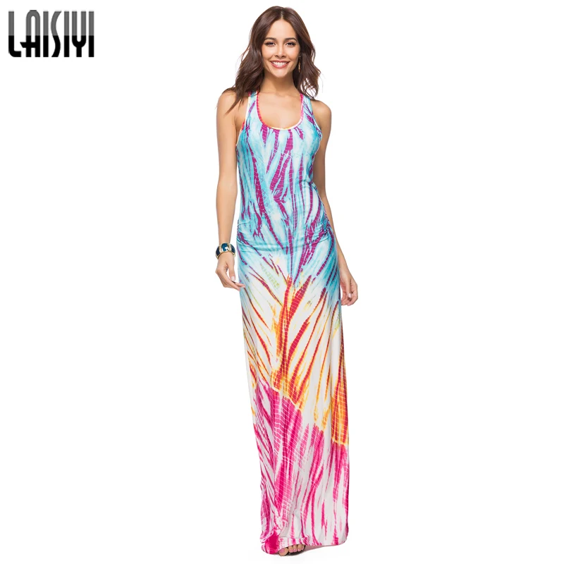 Buy LAISIYI Summer 2019 Print Sleeveless Casual Pencil