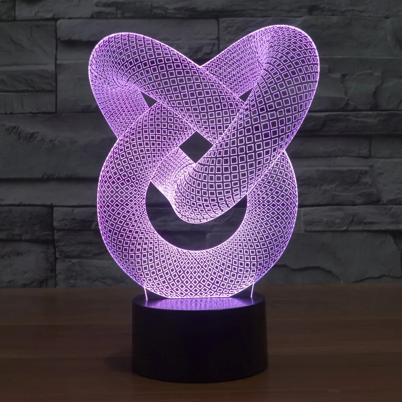 

Abstract Color Gradual Change 3d Light Led Acrylic Visual Stereo 3d Lamp Creative Usb Lovely 7 color change 3D Led Night Light