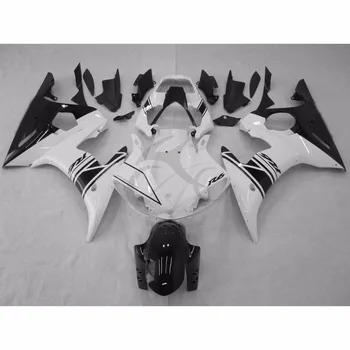 

Motorcycle Black White Injection Fairing Body Work Set Kit For YAMAHA YZF-R6 YZF R6 2005