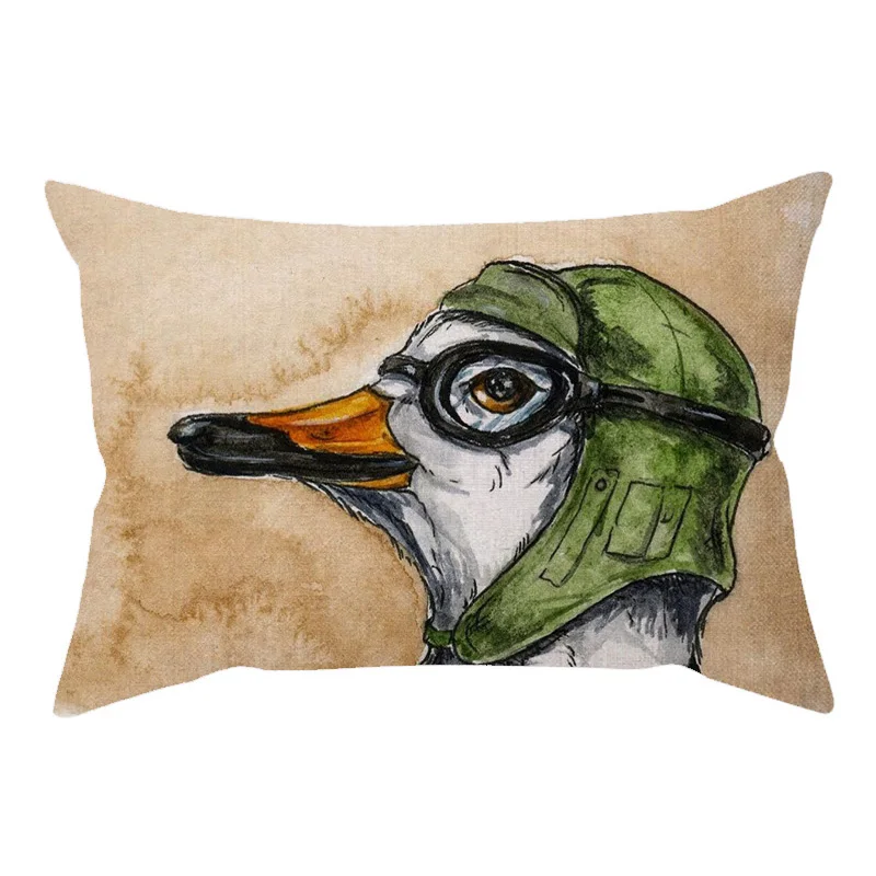 30x50cm Cute Animal Bird Wear a hat Colorful Vintage Sofa Decorative Throw Pillow Case Hen Crow Funny Car Chair Cushion Cover M088-10