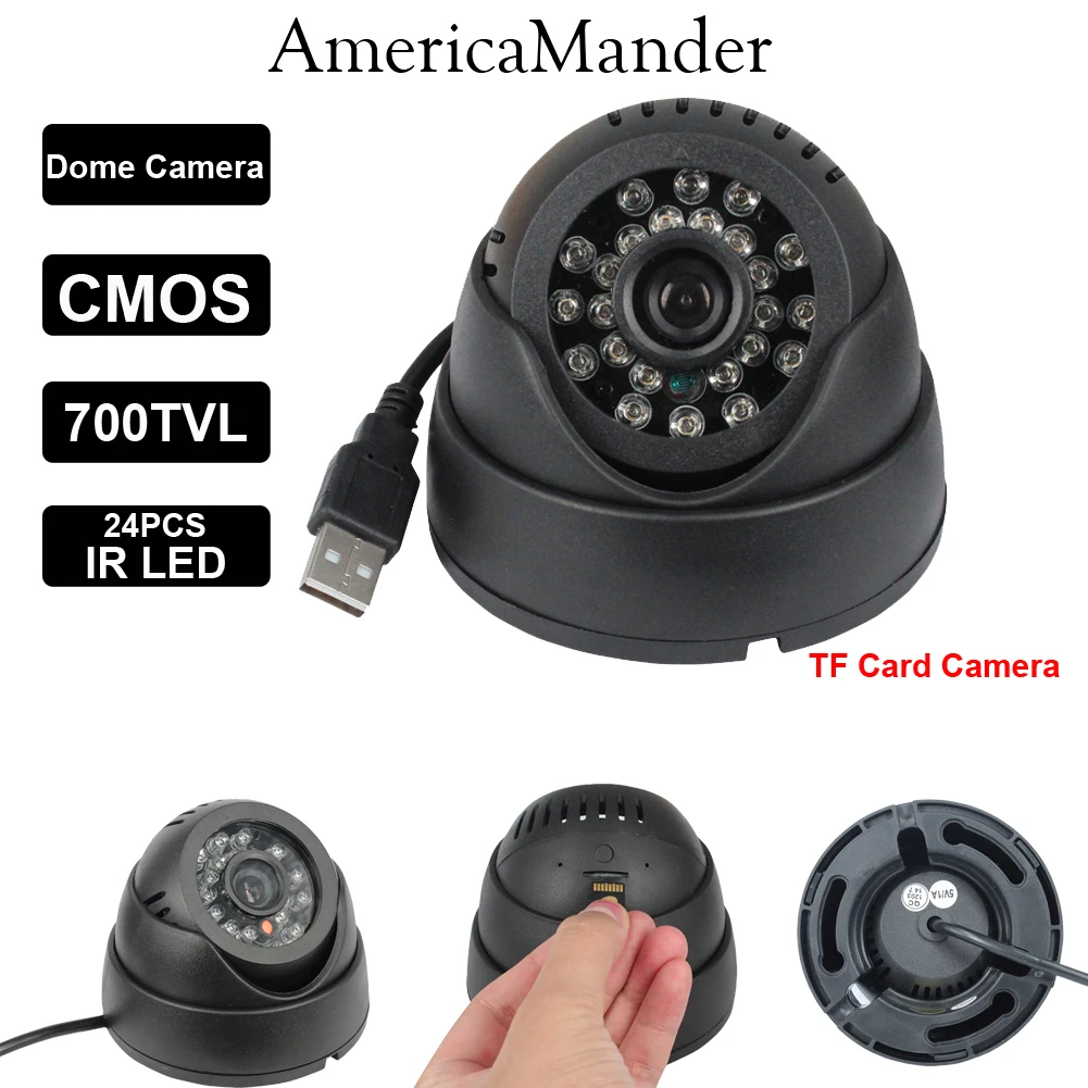 USB Sony CMOS HD Outdoor SD Card Dom 24 LED IR Night Vision Security