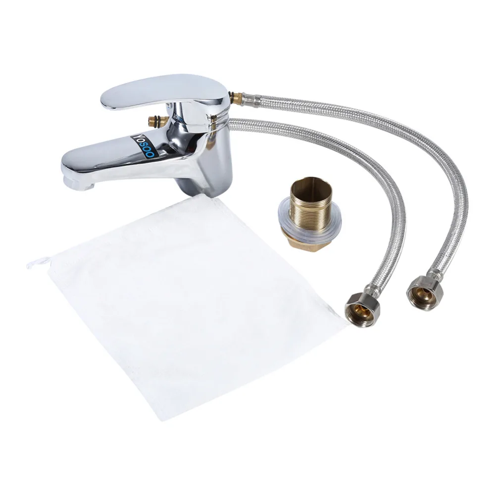 

For Hot and Cold Chrome Plating Sink Basin Faucet Washing Water Tap Home Kitchen Bathroom Use