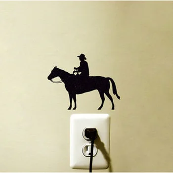 

Cowboy Riding Horse Fashion Vinyl Switch Sticker Decoration Decals 5WS0050