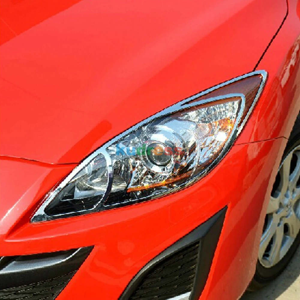 Подходит для Mazda 3 M3 2010 2011 2012 abs Хром Передняя фара Крышка фары отделка автомобиля внешние аксессуары 2 шт