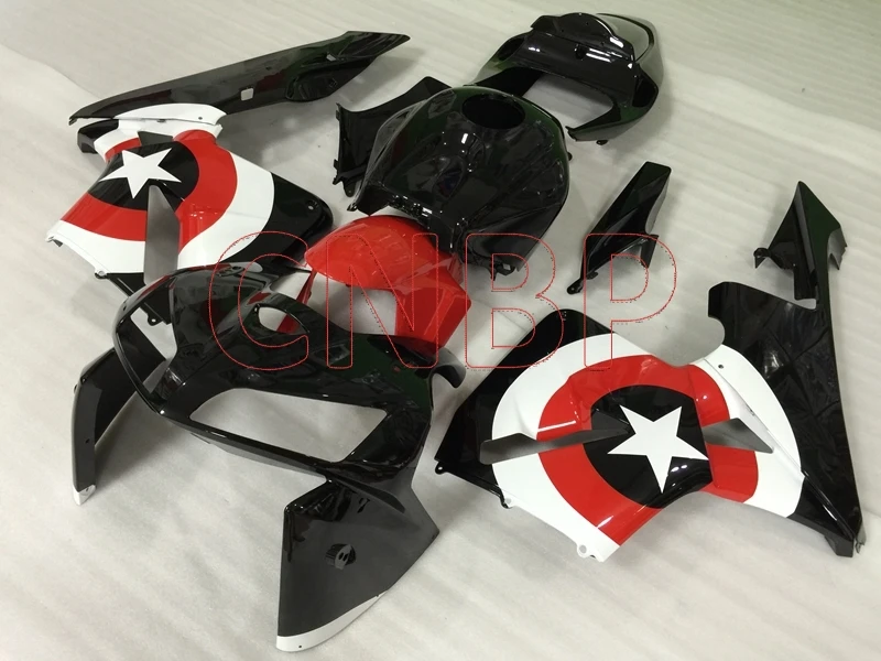 Обтекатели для кузова CBR600 RR 2005-2006 черные красные звездочки Honda CBR600RR 05 обтекатель